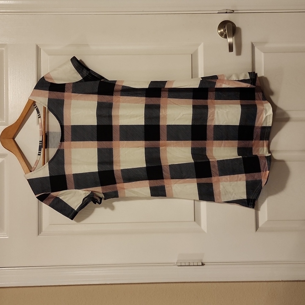 Pink plaid mini dress